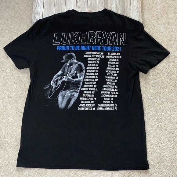 Luke Bryan Proud To Be Right Here Tour 2021 Graphic T-Shirt Size M Country Music - Picture 6 of 16